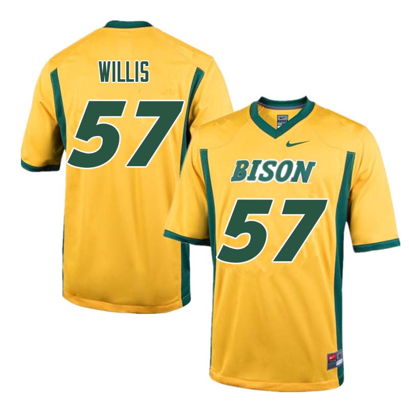 Men #57 Zach Willis North Dakota State Bison College Football Jerseys Sale-Yellow - Click Image to Close